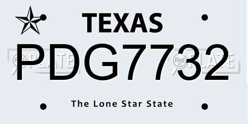 PDG7732 Texas License Plate