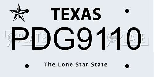 PDG9110 Texas License Plate