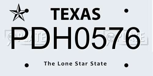 PDH0576 Texas License Plate