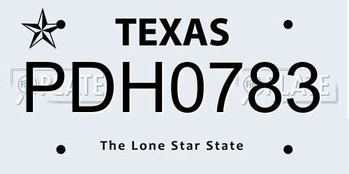 PDH0783 Texas License Plate