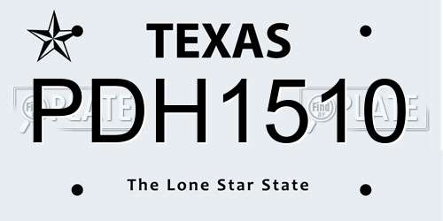 PDH1510 Texas License Plate