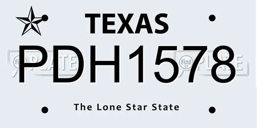 PDH1578 Texas License Plate