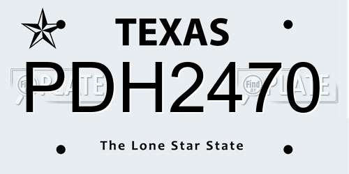 PDH2470 Texas License Plate