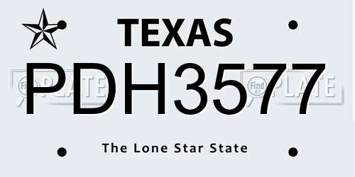 PDH3577 Texas License Plate