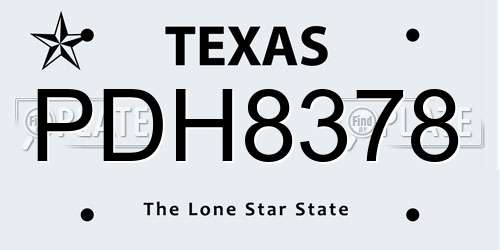 PDH8378 Texas License Plate
