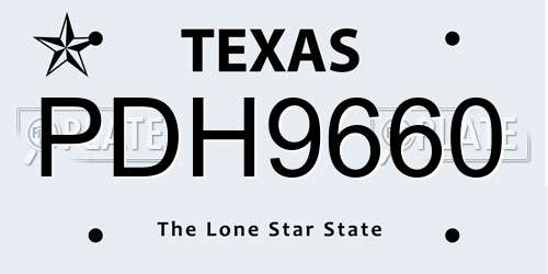PDH9660 Texas License Plate
