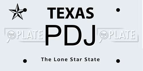 PDJ Texas License Plate