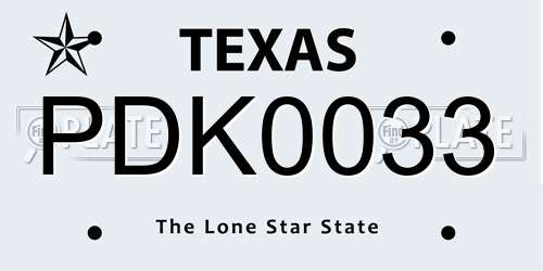PDK0033 Texas License Plate
