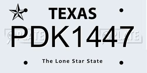 PDK1447 Texas License Plate