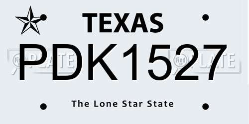 PDK1527 Texas License Plate