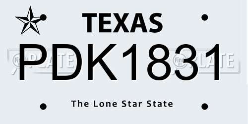 PDK1831 Texas License Plate