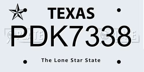 PDK7338 Texas License Plate