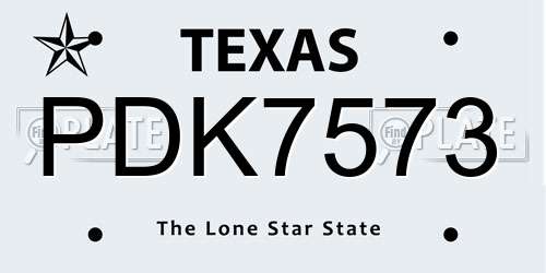 PDK7573 Texas License Plate