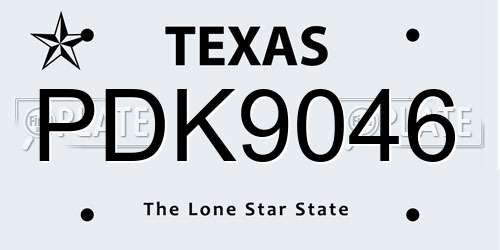 PDK9046 Texas License Plate