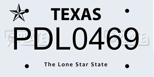 PDL0469 Texas License Plate