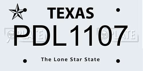 PDL1107 Texas License Plate