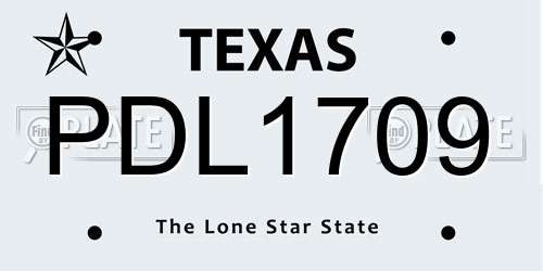 PDL1709 Texas License Plate