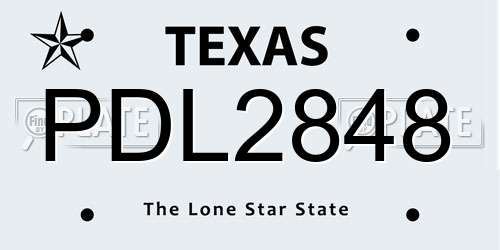 PDL2848 Texas License Plate