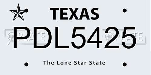 PDL5425 Texas License Plate