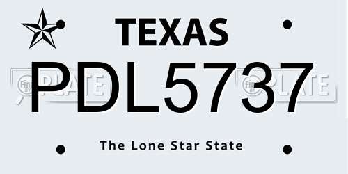 PDL5737 Texas License Plate