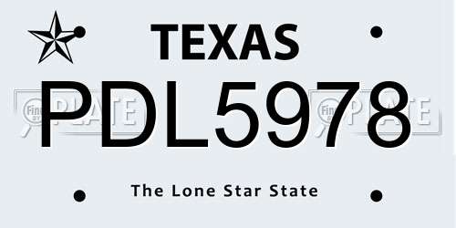 PDL5978 Texas License Plate