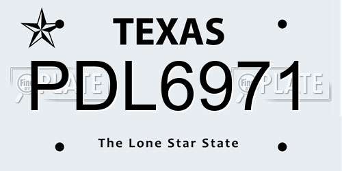 PDL6971 Texas License Plate
