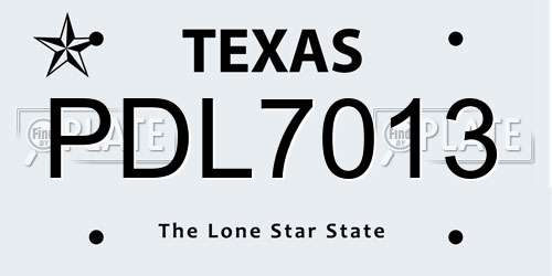 PDL7013 Texas License Plate