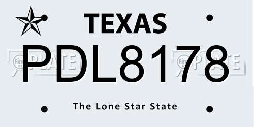 PDL8178 Texas License Plate