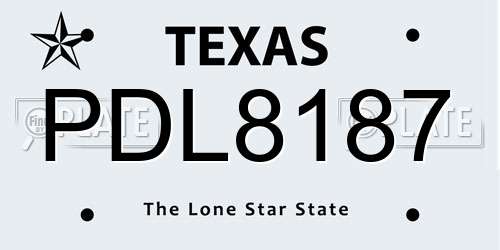 PDL8187 Texas License Plate