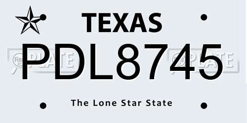 PDL8745 Texas License Plate