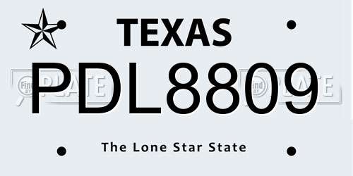 PDL8809 Texas License Plate