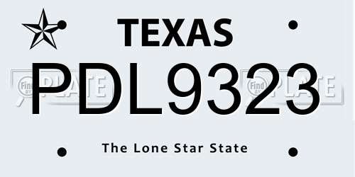 PDL9323 Texas License Plate