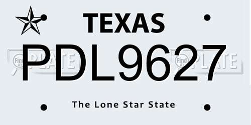 PDL9627 Texas License Plate