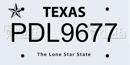 PDL9677 Texas License Plate
