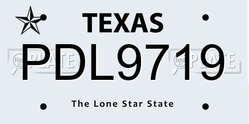 PDL9719 Texas License Plate