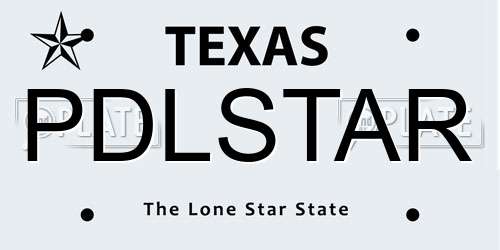 PDLSTAR Texas License Plate