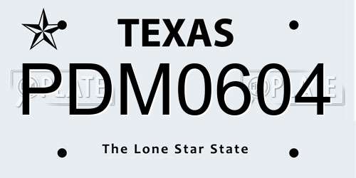 PDM0604 Texas License Plate