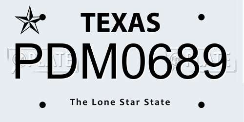 PDM0689 Texas License Plate