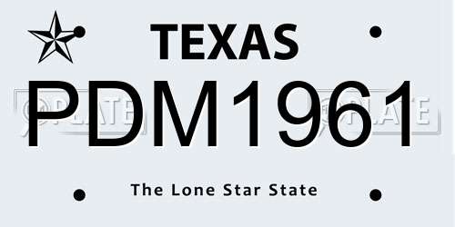 PDM1961 Texas License Plate