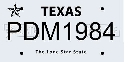 PDM1984 Texas License Plate