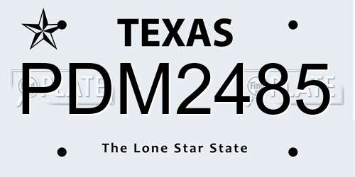 PDM2485 Texas License Plate