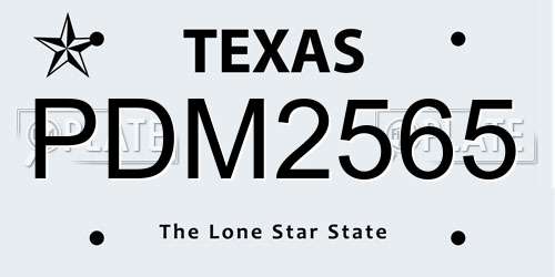 PDM2565 Texas License Plate