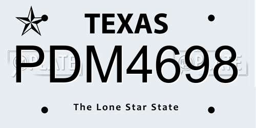 PDM4698 Texas License Plate