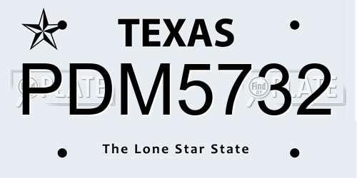 PDM5732 Texas License Plate