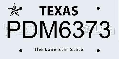 PDM6373 Texas License Plate