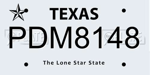 PDM8148 Texas License Plate