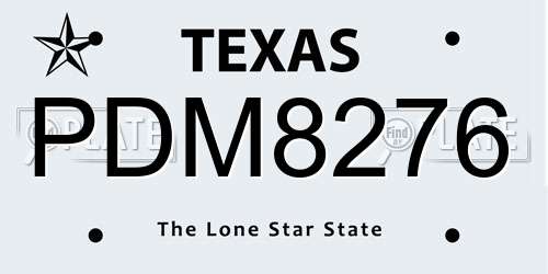 PDM8276 Texas License Plate