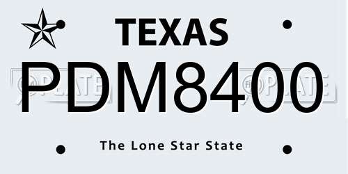 PDM8400 Texas License Plate