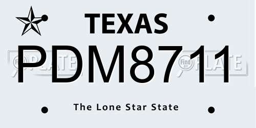 PDM8711 Texas License Plate