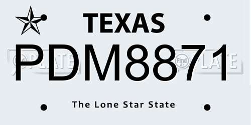 PDM8871 Texas License Plate